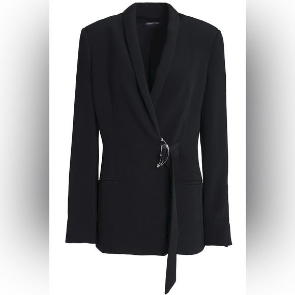 Cushnie Et Ochs Bruna Buckled Black Crepe Blazer - Picture 1 of 6